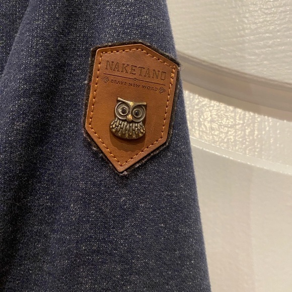 Naketano Women's Darth Vii Cowl Neck Long hoodie size L navy blue - Picture 3 of 11